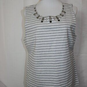 NWTS J. Crew Tank Top With Beaded Neckline Accents Size XL